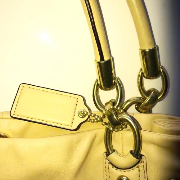 Coach Pastel Yellow/Buttercup Leather Satchel - Picture 9 of 12